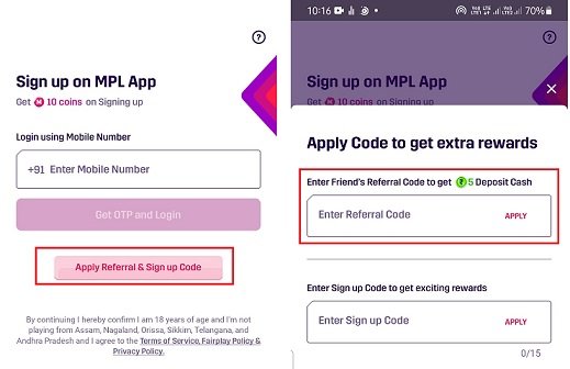 Mpl pro Referral code Today